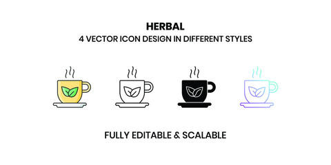 Herbal Vector illustration icons in different style