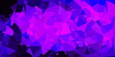 Obraz premium Dark purple, pink vector triangle mosaic wallpaper.