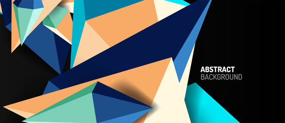 3d low poly abstract shape background vector illustration