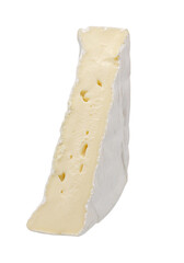 Camembert or brie cheese isolated on white background.