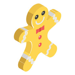 
Cake flavoured with ginger, icon of gingerbread 
