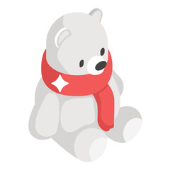 
Kids stuffed toy plaything, icon of teddy bear vector design 
