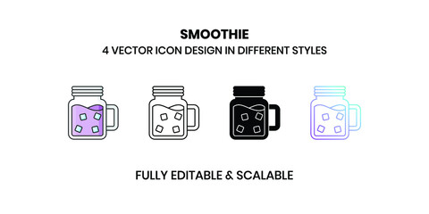 Smoothie Vector illustration icons in different style