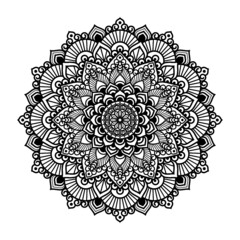 mandala isolated for henna or tattoo. mandala for coloring book . mandala Islamic style . decorative mandala Design	