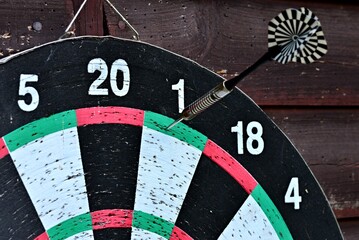 One dart in the target. Dart in double one. Ready to play. The game underway.