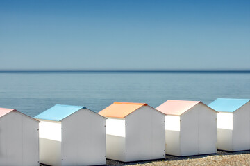 cabanes de plage de la ville du Tréport (France)