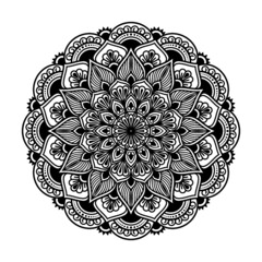 Circular mandala isolated for henna or tattoo. mandala for coloring book . mandala Islamic style . decorative mandala Design 