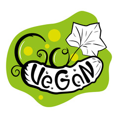 Go Vegan. The inscription is a call and congratulations on the holiday. Vector, isolated.
