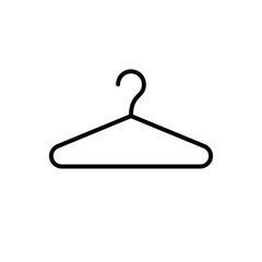 Clothes hanger glyph icon or clothing sign