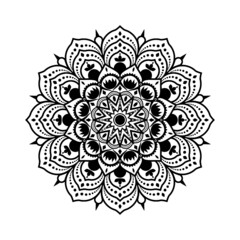 mandala isolated for henna or tattoo. mandala for coloring book . mandala Islamic style . decorative mandala Design