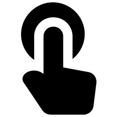 
Modern technology, icon of finger tap in solid vector design 
