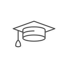 Graduation cap line outline icon