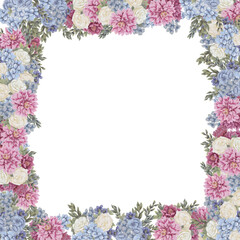 Floral frame for design save the date cards, invitations, posters and birthday decoration