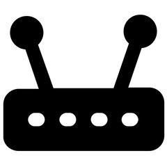 
Wifi router with wifi signals, trendy icon of internet device 
