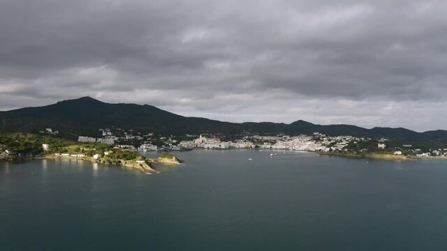 Aerial view on Cadaques city, Catalonia, Spain
