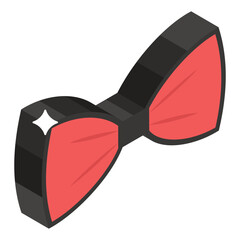 
Butterfly shape hair bow icon, isometric vector style 
