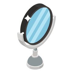 
A foldable hand mirror icon, looking glass in isometric vector style 
