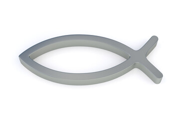 Silver Christ Fish Sign