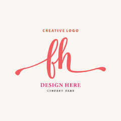 FH lettering logo, simple, elegant, easy to understand and authoritative