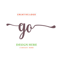 GO letter arrangement logo simple, elegant, easy to understand and authoritative