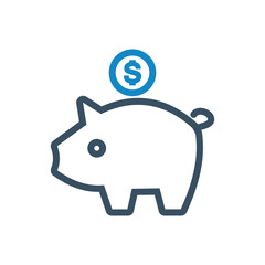 Piggy bank savings icon (vector illustration)