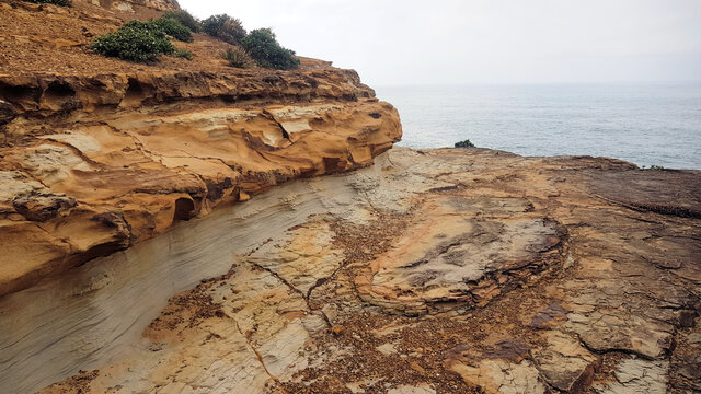 Erosion in Sandstone Cliff on Maitland Bay Beach