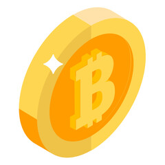 
Trendy isometric vector design of bitcoin icon
