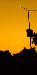 sunset on the road