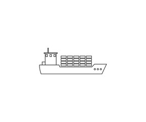 Sea, ship, shipping icon. Vector illustration, flat design.