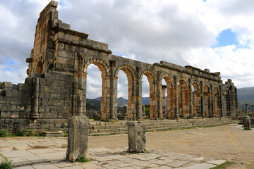 Fototapeta na wymiar Ruins of ancient Roman Volubilis, Morocco