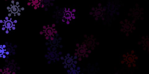 Dark multicolor vector pattern with coronavirus elements.