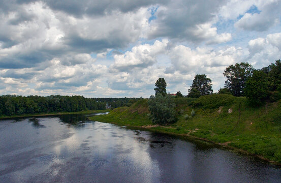 Luga River in Kingisepp, Leningrad Oblast, Russia. June 15, 2018.