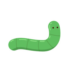 Worm on white background. worm vector. wallpaper. free space for text.