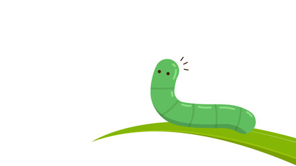 Worm on white background. worm vector. wallpaper. free space for text.