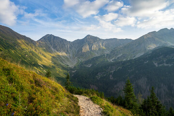 Rohace peaks in the setting sun. Tatra Mountains. Slovakia.