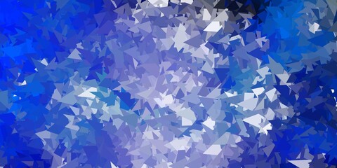 Dark pink, blue vector triangle mosaic template.