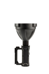 black lantern with rechargeable battery, plastic case, isolate on a white background