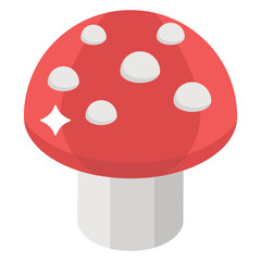 
A fleshy cultivation used in diet, mushroom icon design 
