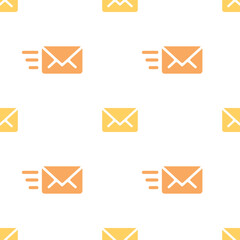 Email sending message seamless orange on white pattern background mail document message correspondence