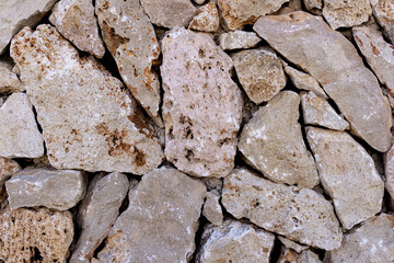 Close-up view of Stone wall background