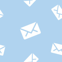 Email message seamless pattern on blue background mail document letter correspondence