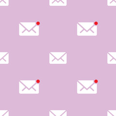 Email new message seamless pattern on purple background mail document message correspondence