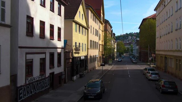 Flying through the streets of Stuttgart on a sunny day in Spring on top of a double decker bus.