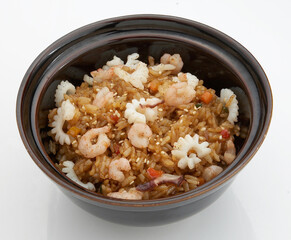 Rice with shrimp teriyaki
