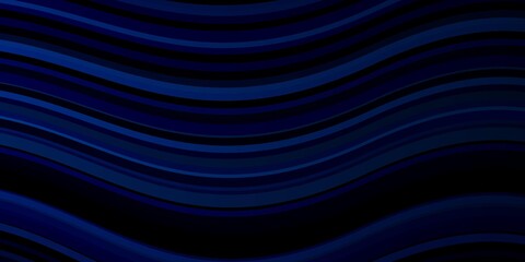Dark BLUE vector texture with curves. Bright illustration with gradient circular arcs. Pattern for ads, commercials.