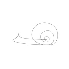 Snail animal one line drawing. Vector illustration