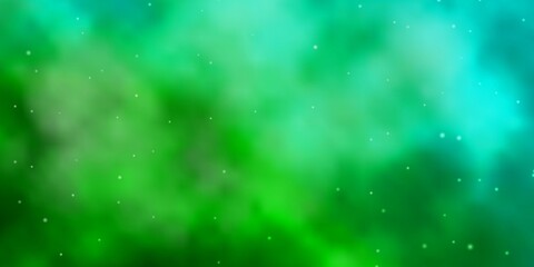 Obraz premium Light Green vector background with small and big stars. Modern geometric abstract illustration with stars. Pattern for websites, landing pages.