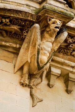 Gargolas en la iglesia de nostra senyora dels dolors (s.XIII-XIX) . Manacor. Comarca de Llevant. Mallorca. Baleares.Espa&ntilde;a.