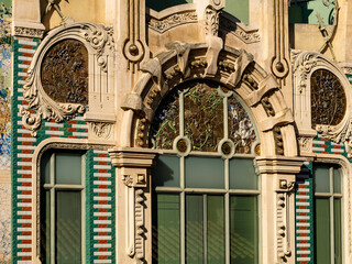 Edificio modernista de los antiguos almacenes El Águila (1908).Ciudad de Palma. Mallorca....