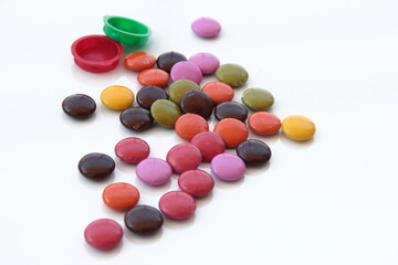 delicious and colorful chocolate dragees